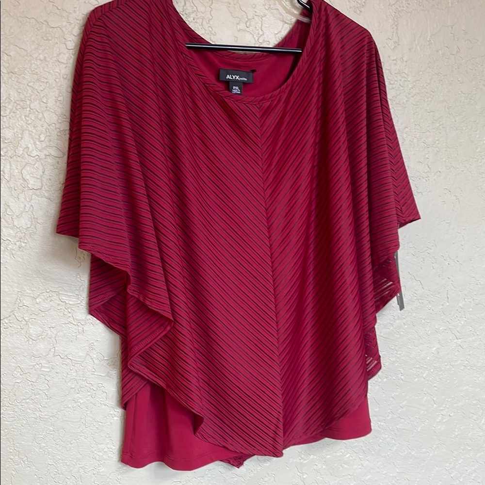 Alyx Red Asymmetrical Blouse with Relaxed Fit